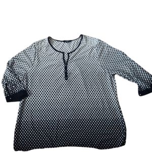 Notations Black and White Dotted Top .